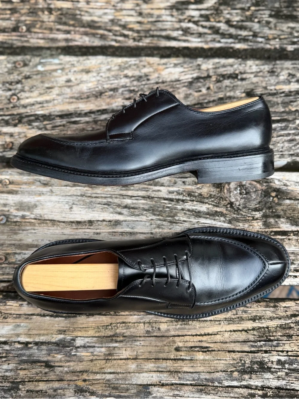 Allen Edmonds Brentwood Men’s 7.5 AA Split Toe Black Leather Oxford Dress Shoes